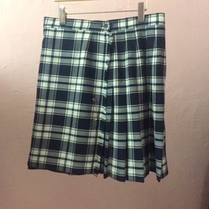 Dark Academia Blue Plaid Skirt Kilt 32 New